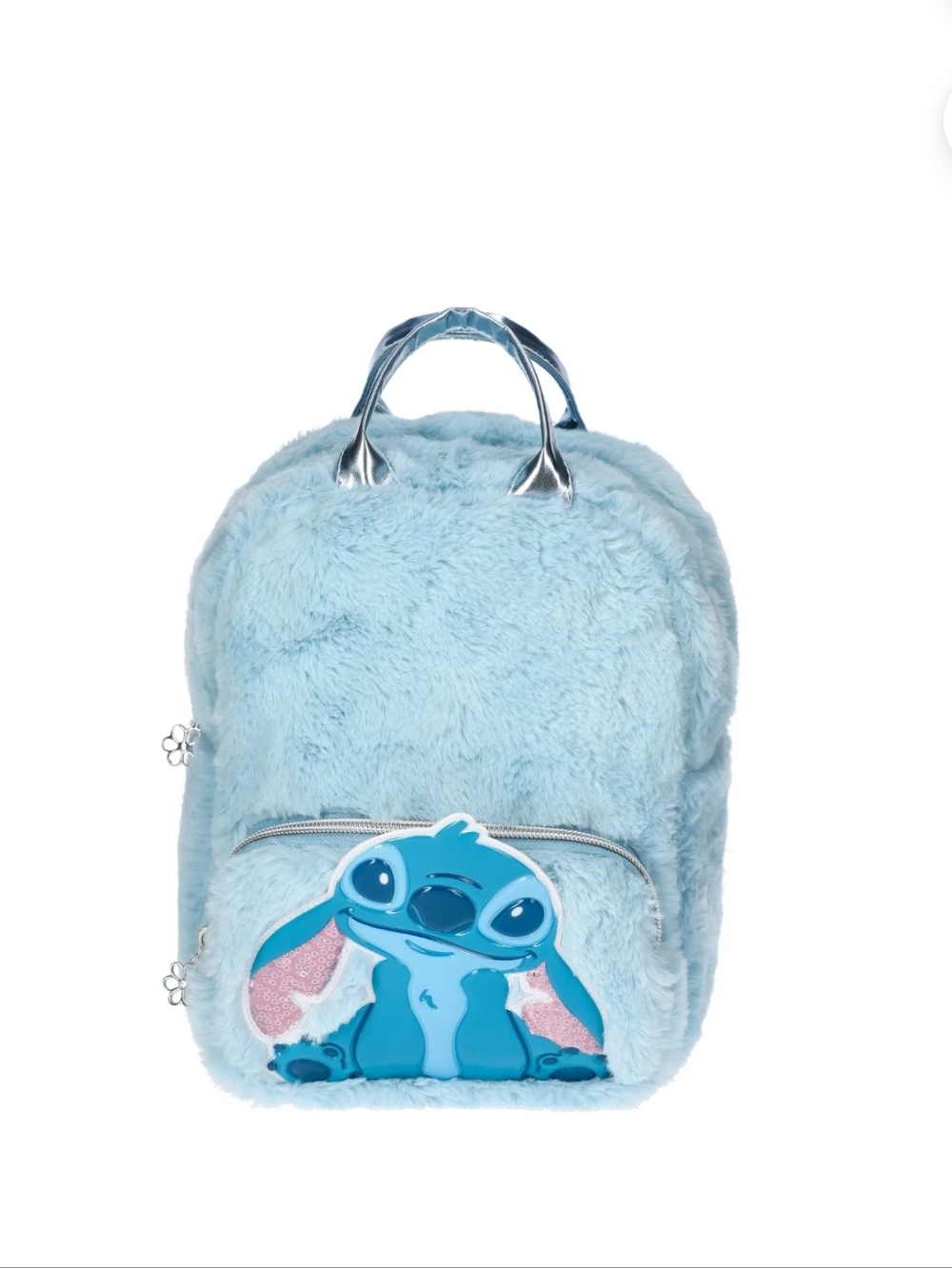 Lilo & Stitch Girls Faux Fur Mini Backpack, Blue
